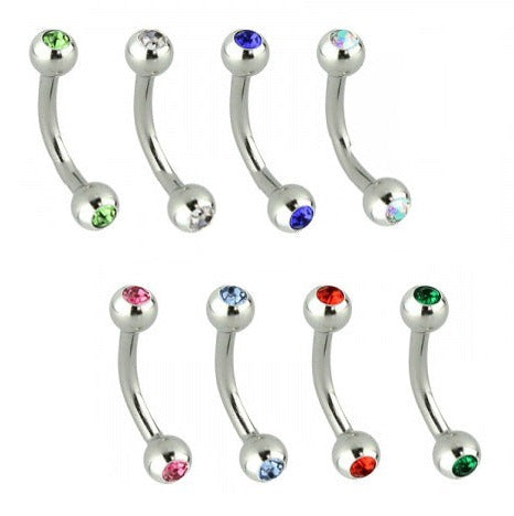Wholesale Body Jewelry I Double Gem Eyebrow Rings