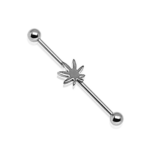 Steel Plain Pot Leaf Industrial Barbell