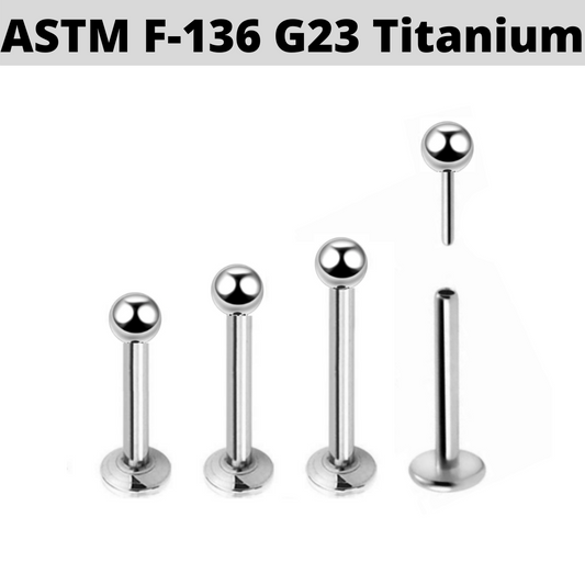 G23 Titanium Threadless Push In Ball Labret