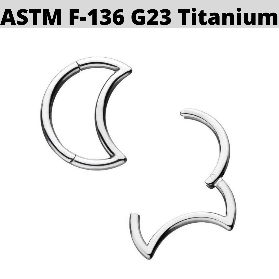 G23 Titanium Crescent Moon Hinged Clicker