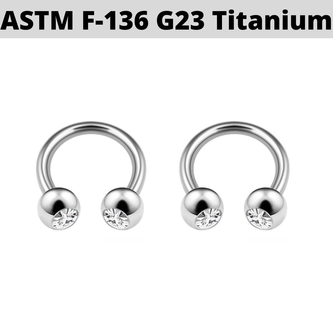 G23 Titanium 16G CZ Horseshoe