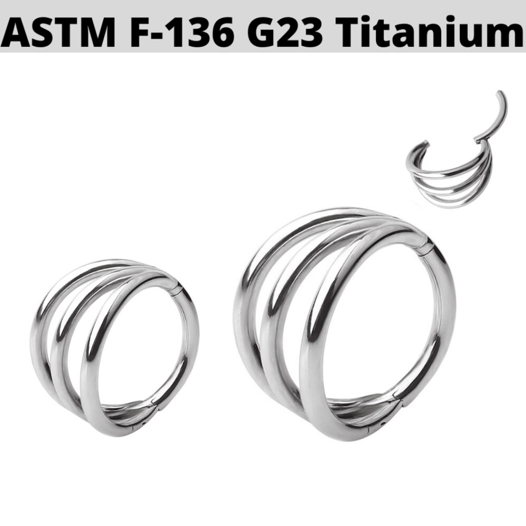 G23 Titanium Triple Hoop Hinged Segment Clicker