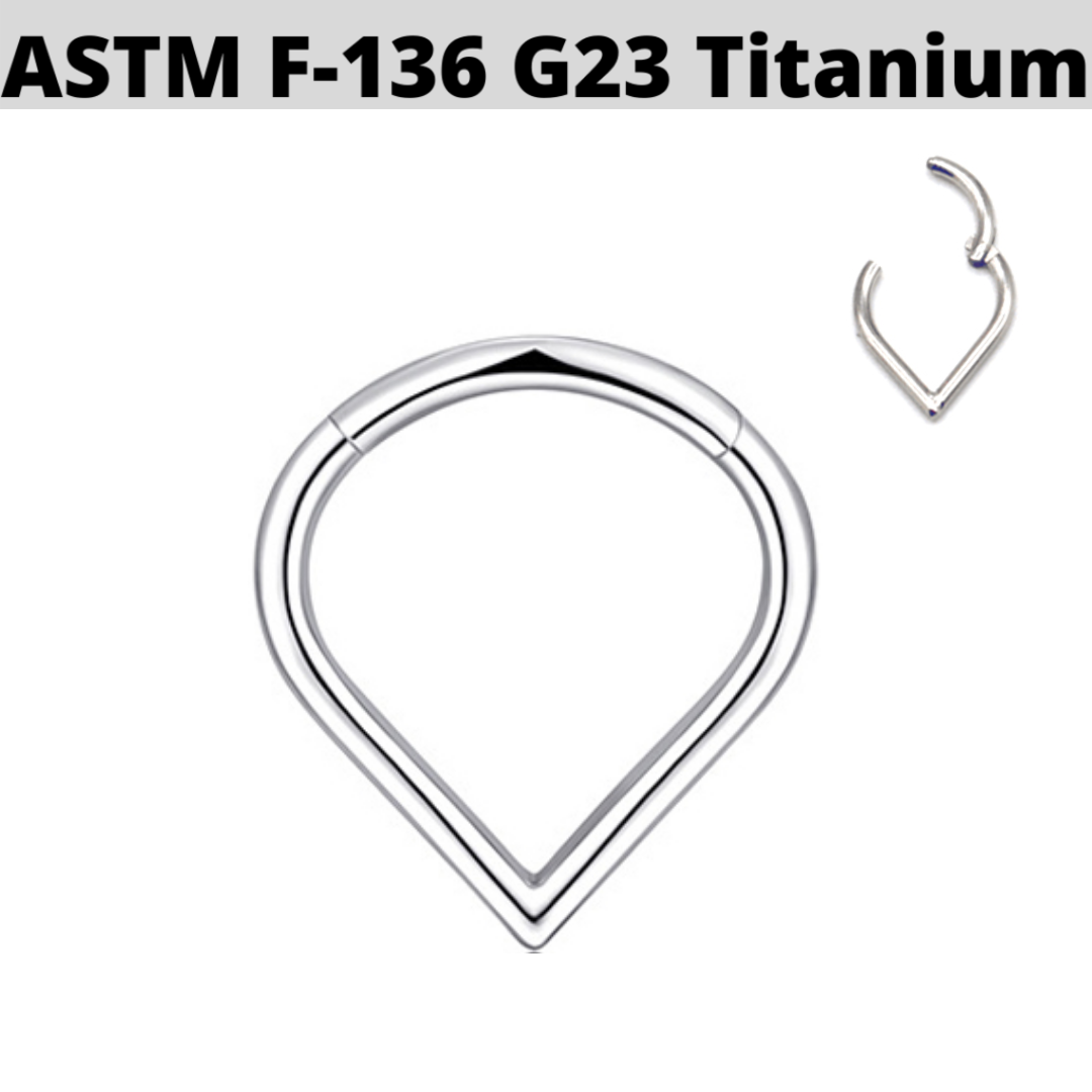 G23 Titanium Teardrop Chevron Hinged Segment Clicker