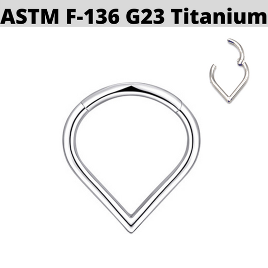 G23 Titanium Teardrop Chevron Pointed Hinged Segment Clicker