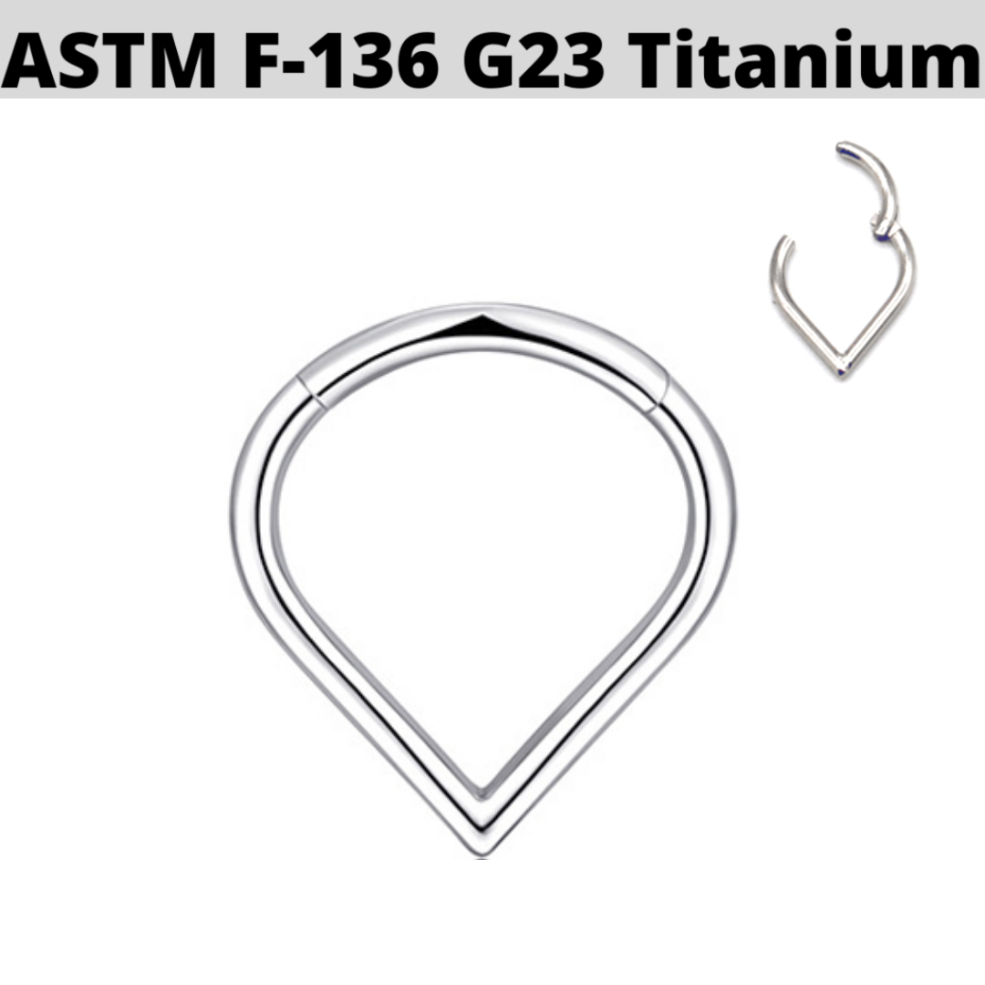 G23 Titanium Teardrop Chevron Pointed Hinged Segment Clicker