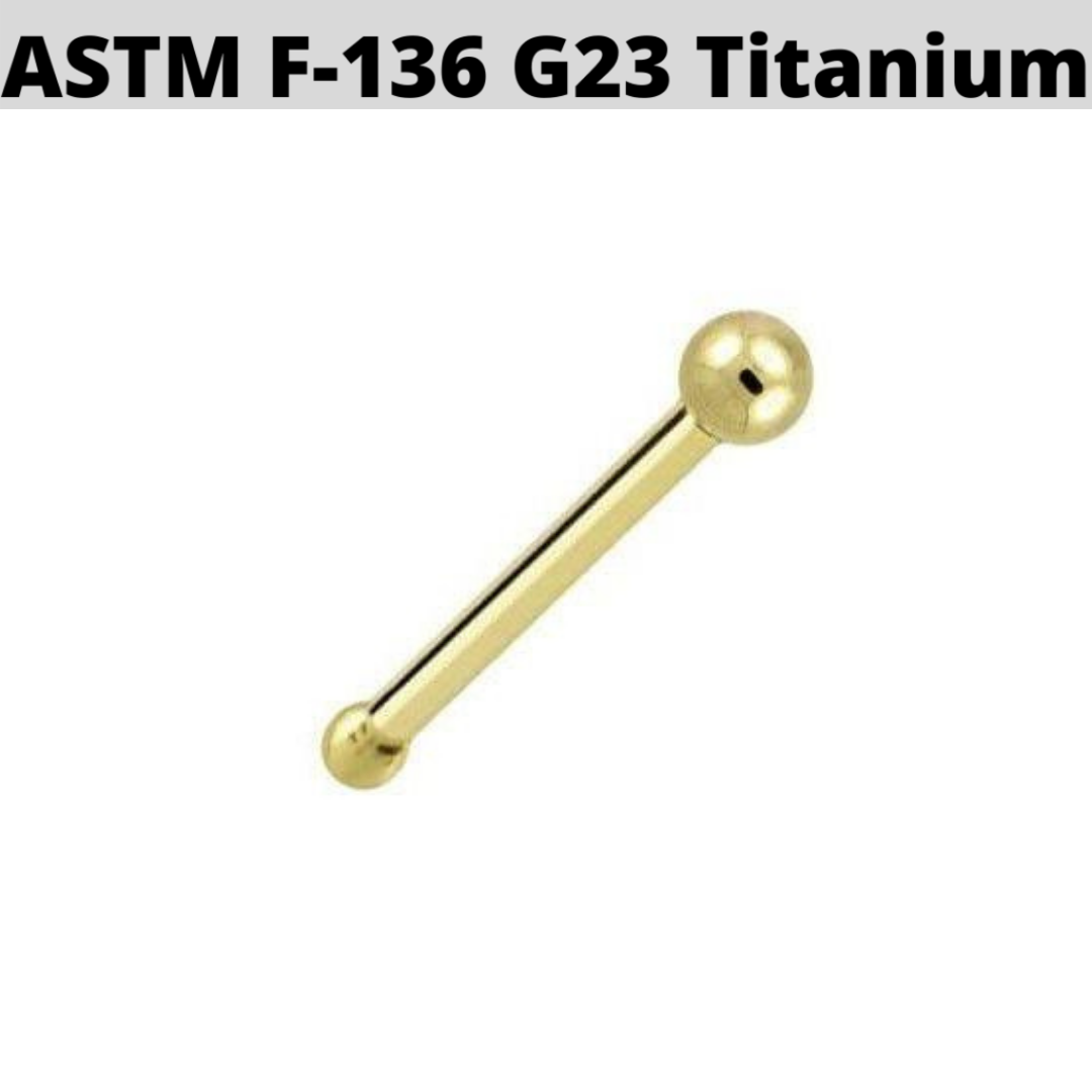 G23 Gold PVD Titanium Ball Nose Stud
