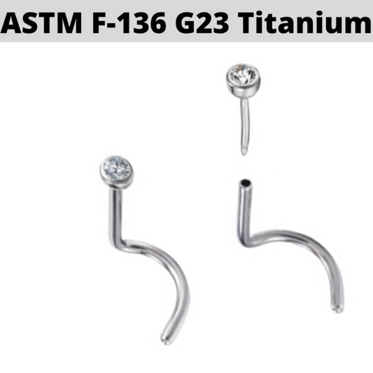 G23 Titanium Push In CZ Nose Screw