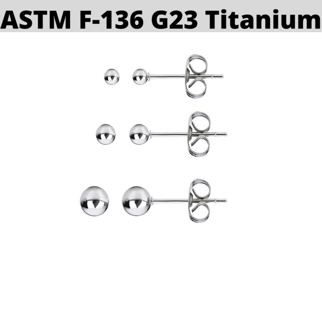 Pair of Hypoallergenic G23 Titanium Prong CZ Stud Earrings