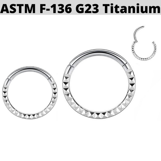 G23 Titanium Front Pyramid Cut Hinged Segment Clicker