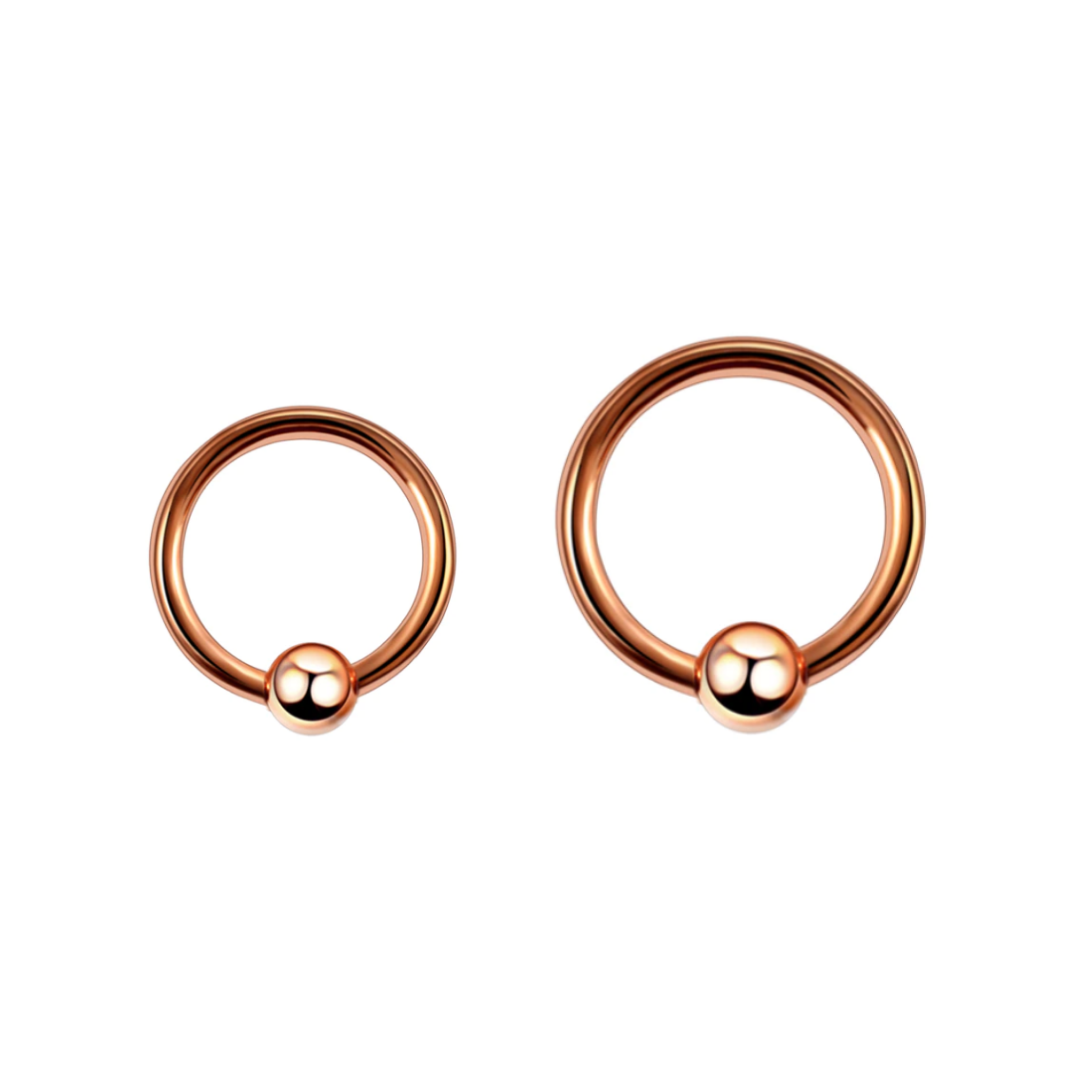 16G Rose Gold Ion Plated Captive Ring