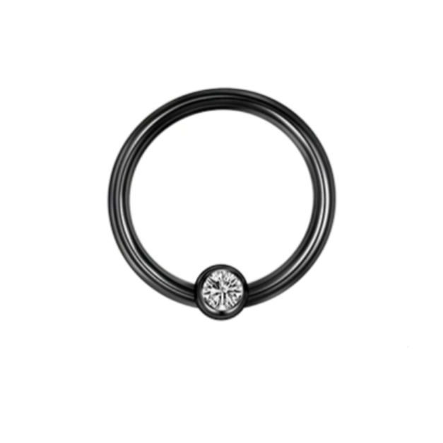 16G CZ Ion Plated Captive Ring