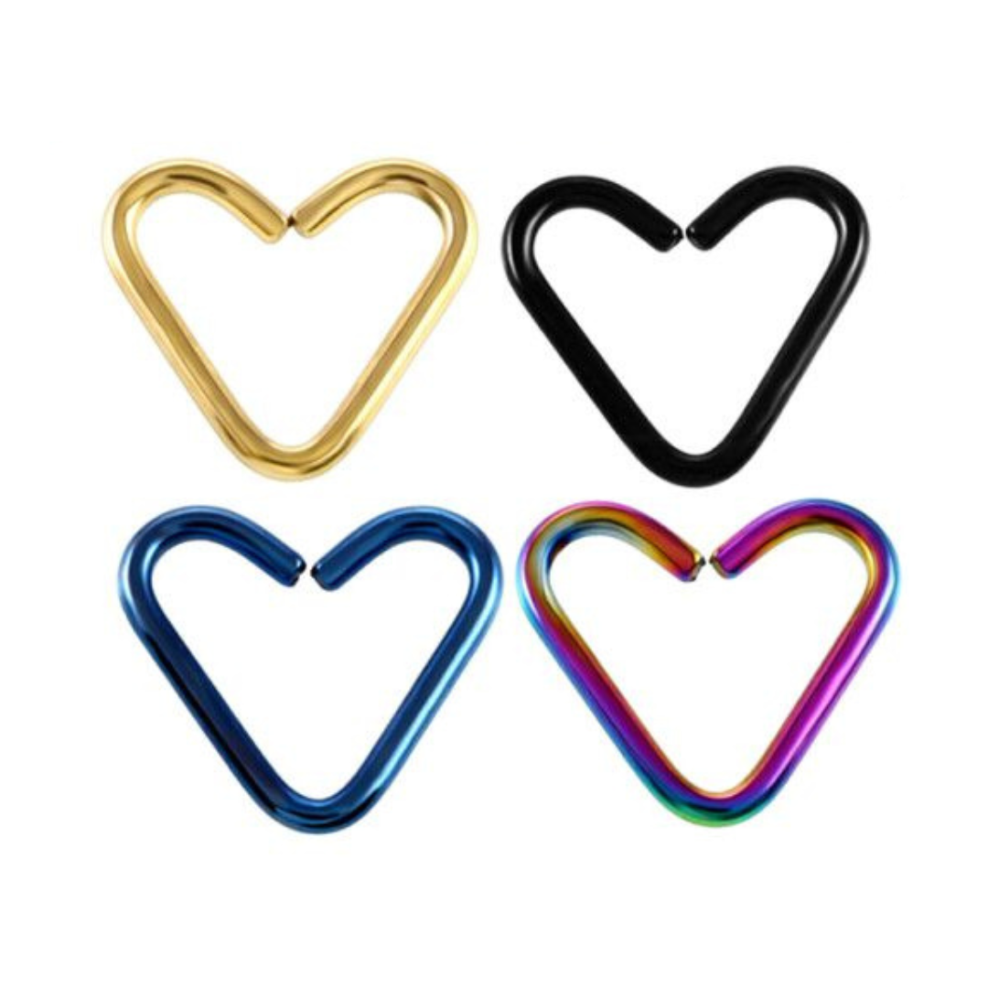 18G Ion Plated Heart Clip On Hoop