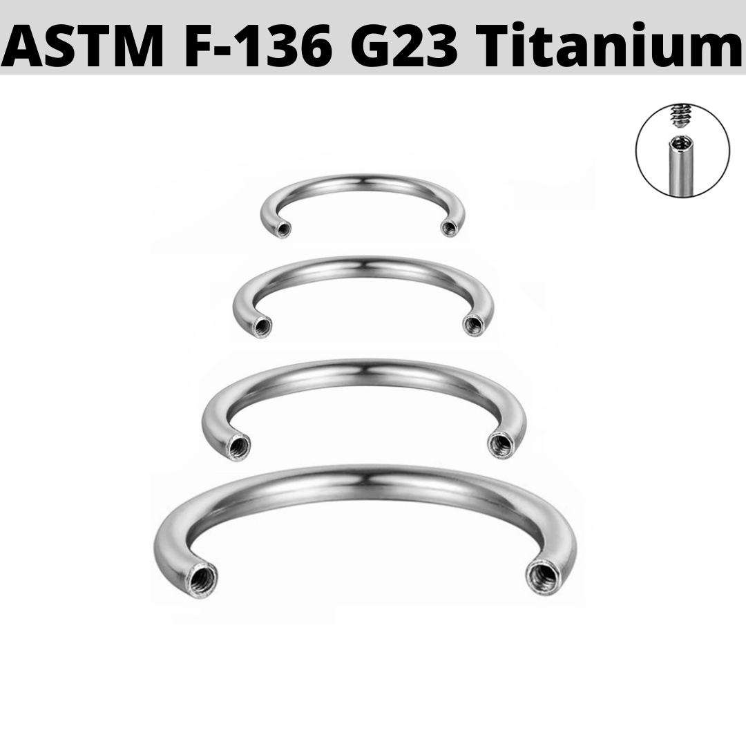 G23 Titanium Internally Threaded Horseshoe Shaft