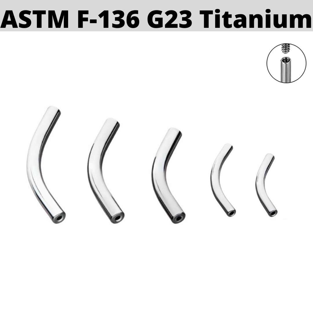 G23 Titanium Internally Threaded Curved Barbell Shaft
