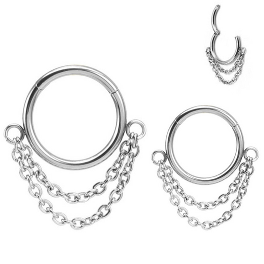 Steel Double Chain Link Hinged Clicker Segment Ring