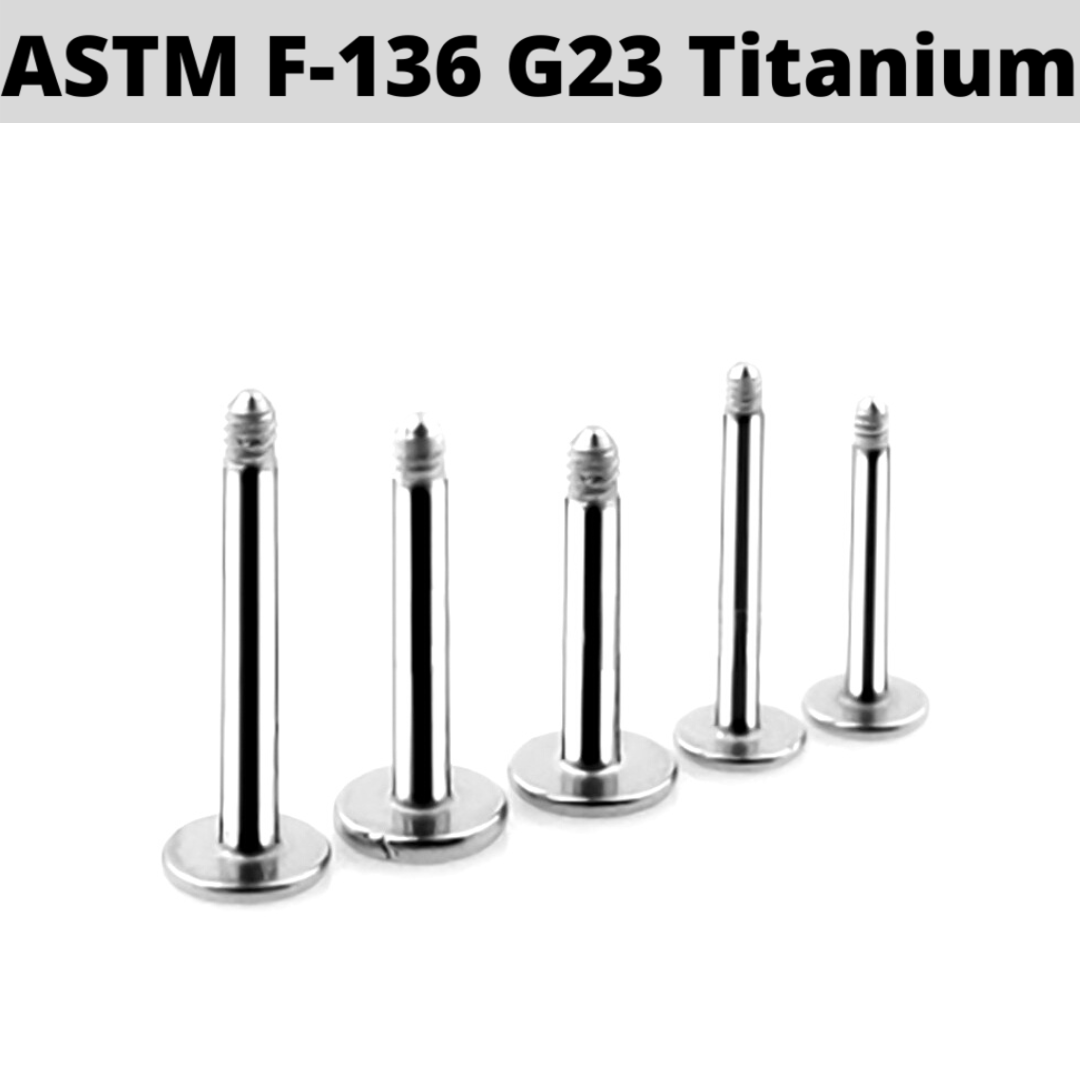 G23 Titanium Externally Threaded Labret Shaft 4mm Base