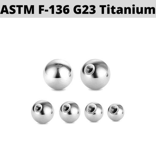 G23 Titanium Externally Threaded Plain Ball