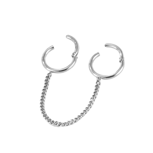 Steel Chain Link Two Hinged Clicker Segment Ring