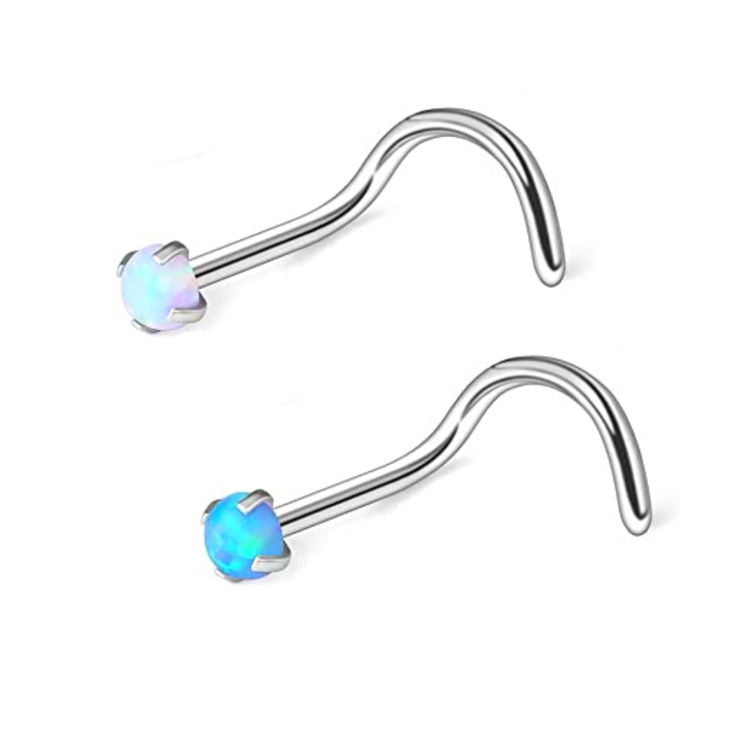 20G/18G 3mm Star Prong Set Nose Screw - 316L Surgical Steel With CZ - Korea