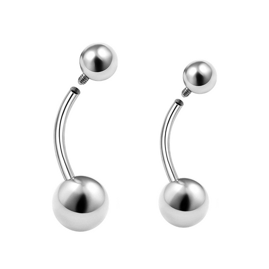 Internally Threaded Steel Belly Ring 5+8mm