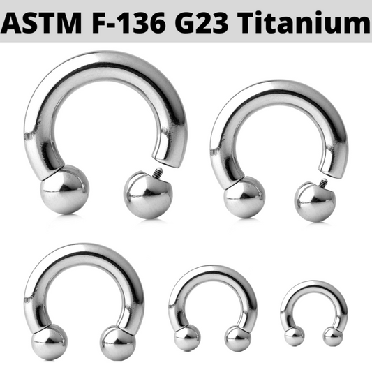 G23 Internally Threaded Heavy Gauges Titanium Ball Horseshoe