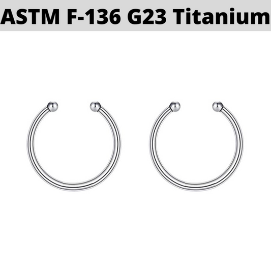 G23 Titanium Ball Fake Clip On Hoop