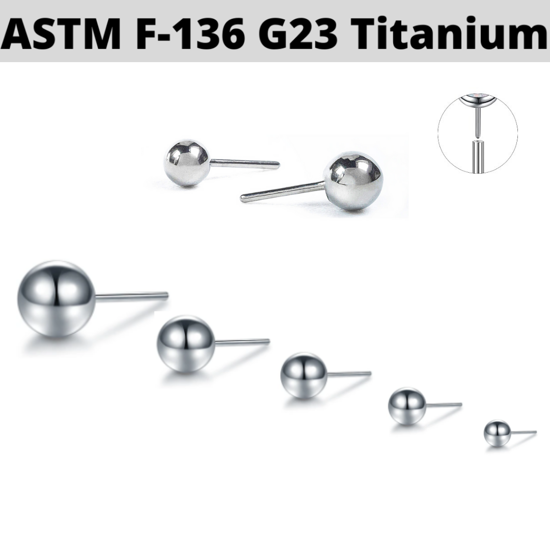 G23 Titanium Threadless Push In Plain Ball Top