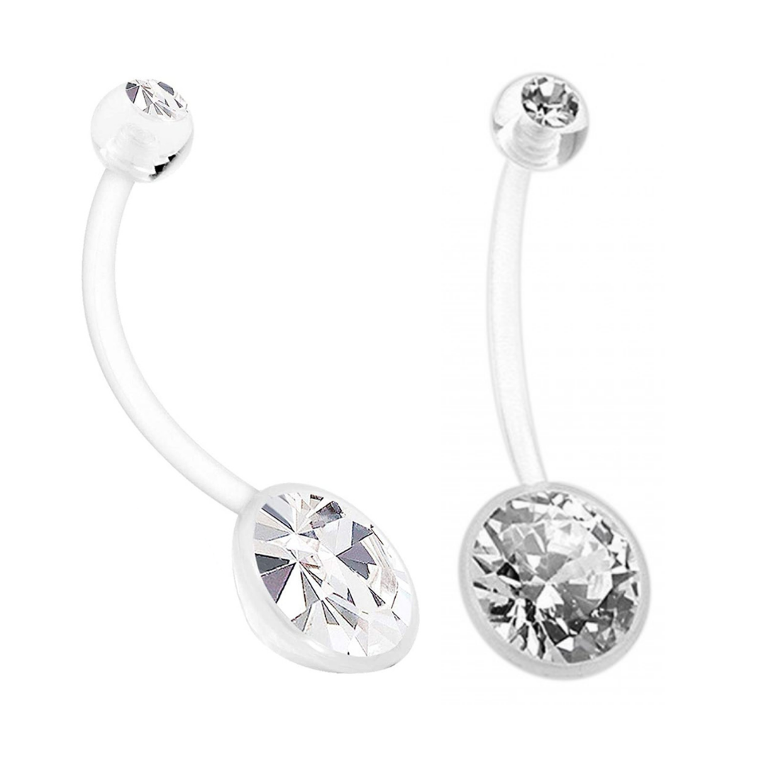 XL Flexible CZ Pregnancy Belly Ring