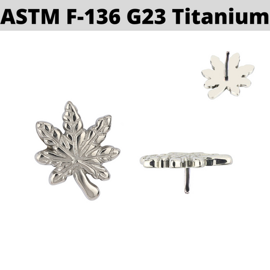 G23 Titanium Threadless Push In Pot Leaf Logo Top