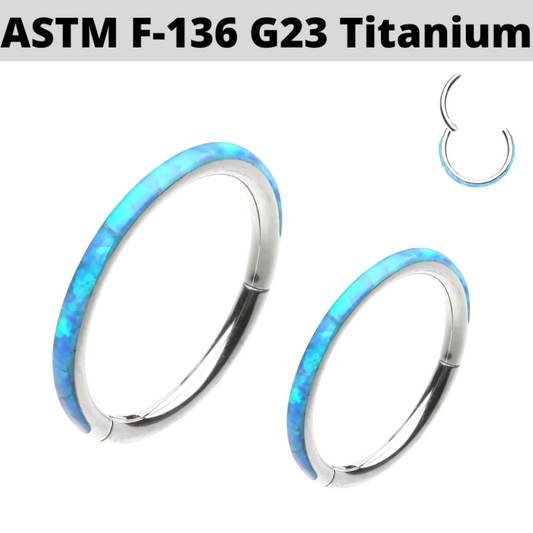 G23 Titanium Outer Opal Lined Hinged Segment Clicker