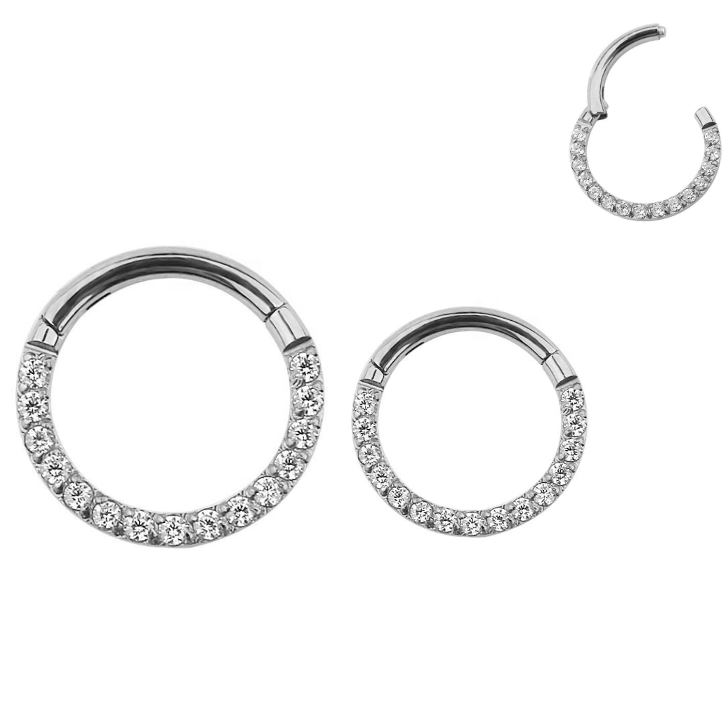 Stainless Steel Twisted Fixed Ball Captive Ring – 8mm Nose Hoop, 20 Gauge