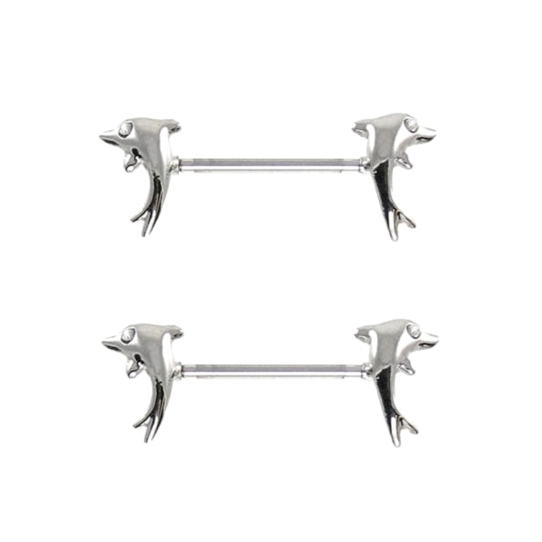 Twin Dolphin CZ Barbell