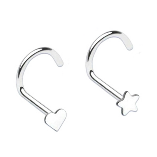 Steel Star Heart Logo Nose Screw