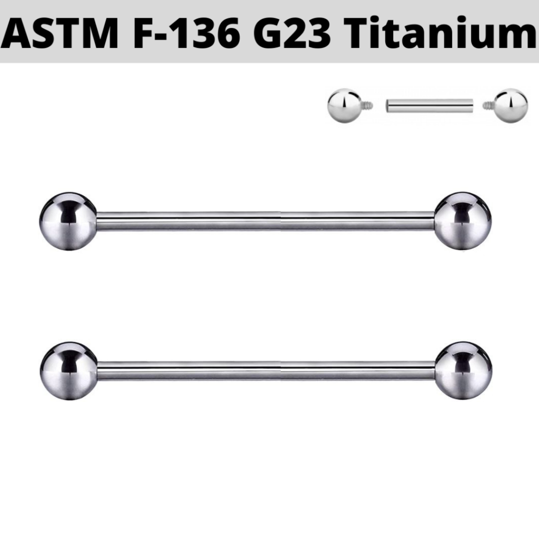 G23 Internally Threaded Titanium Industrial Barbell