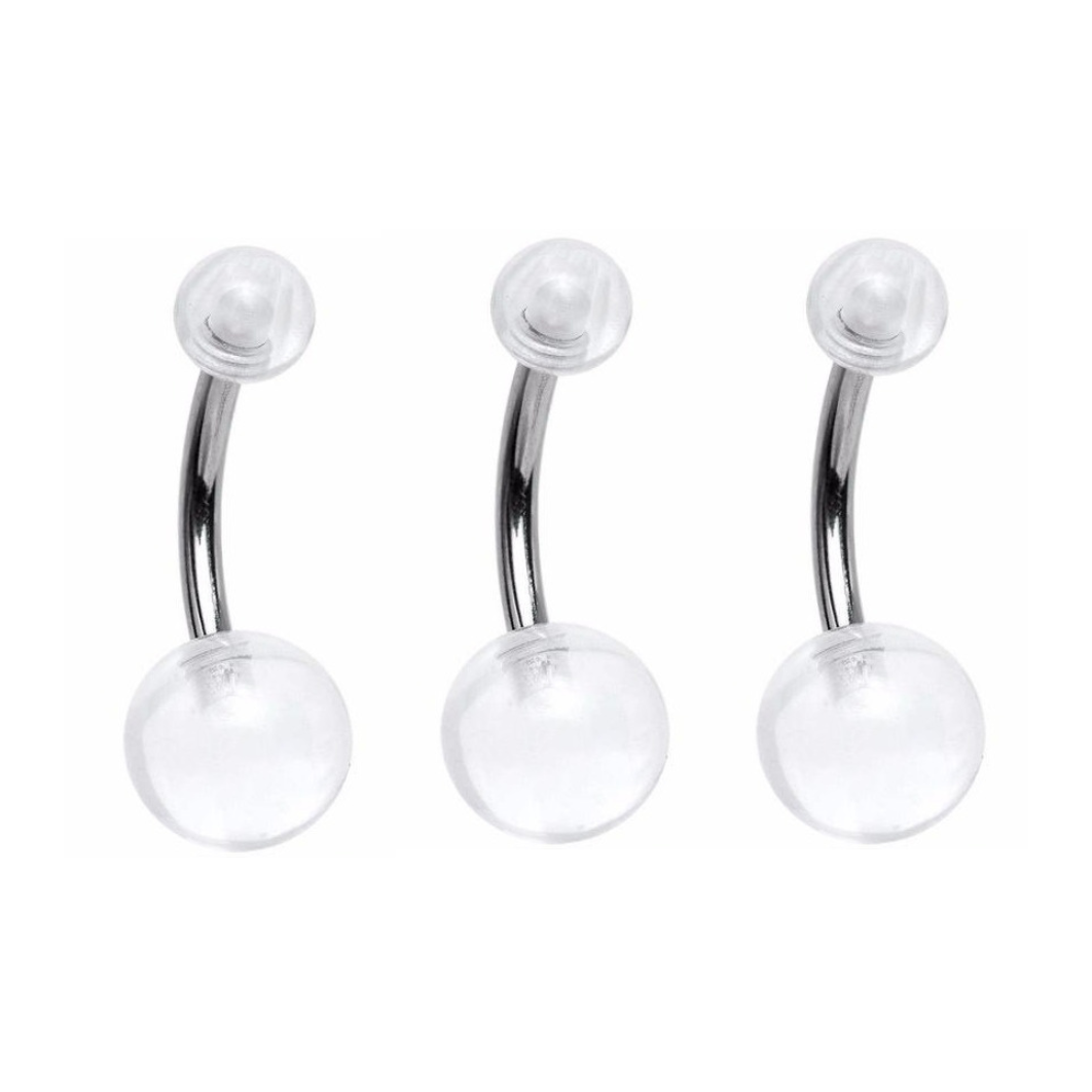 Clear Acrylic Belly Ring