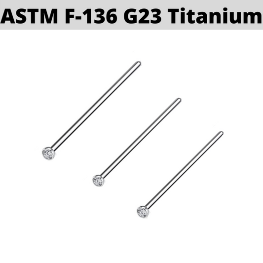 G23 Titanium CZ XL Professional Nose Pin