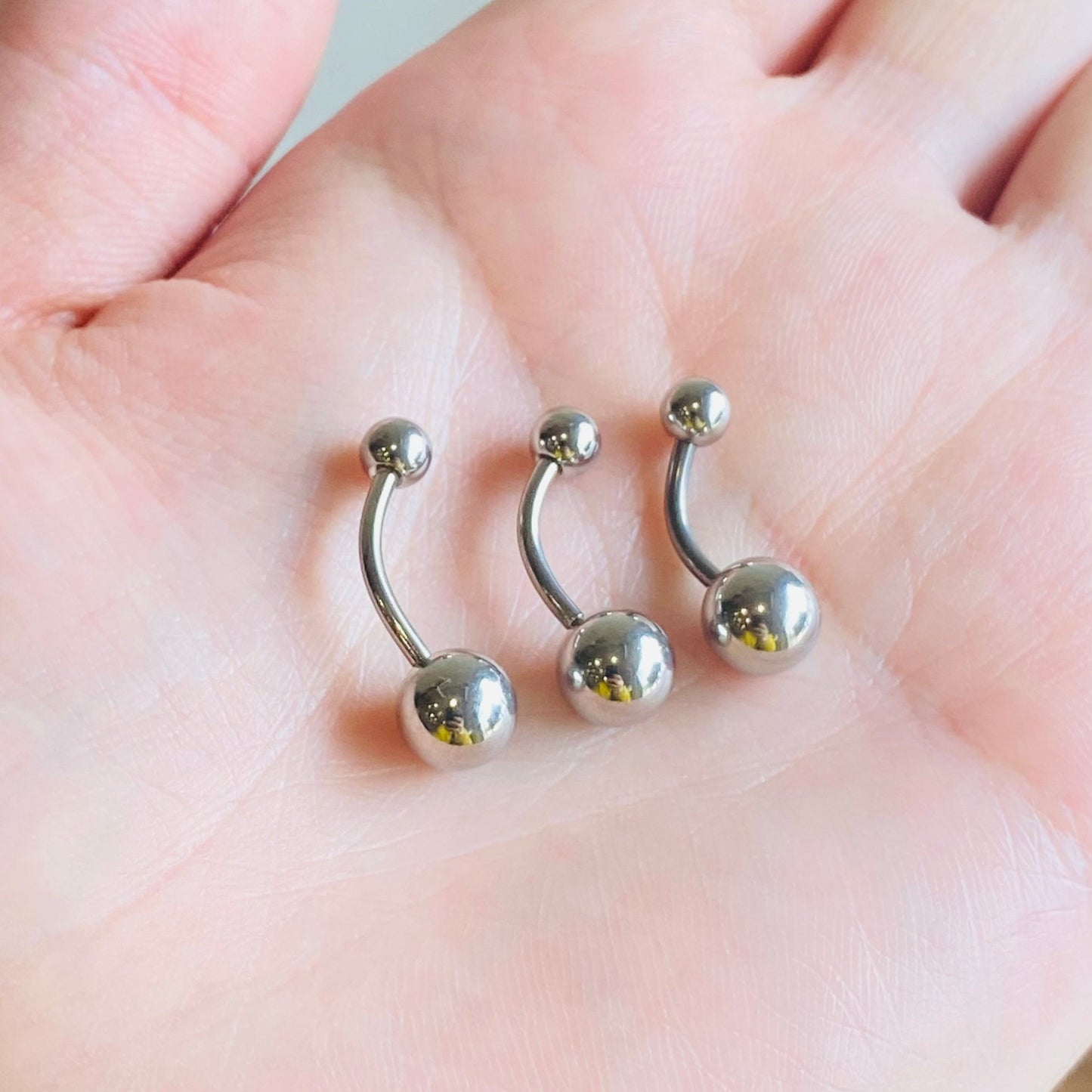 Steel Belly Ring 5+8mm Ball