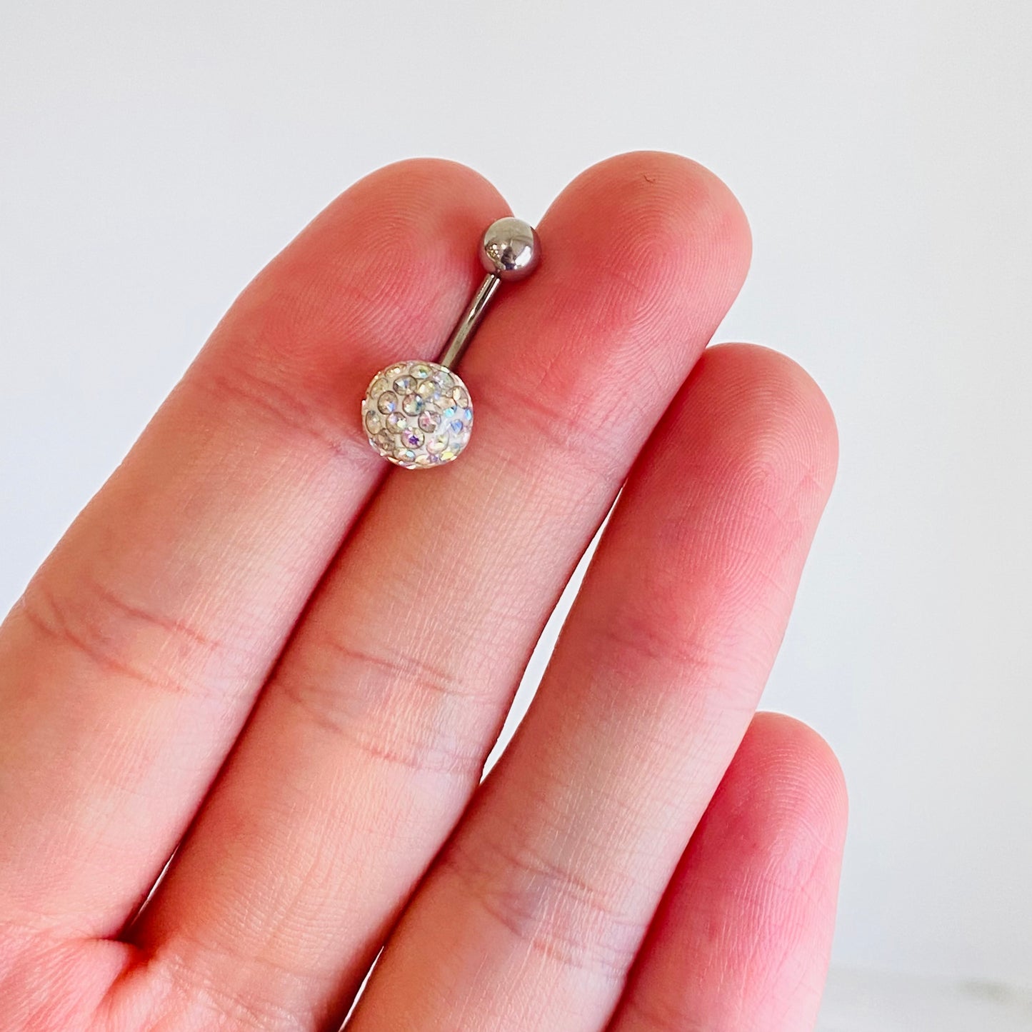 Epoxy Coated Steel Ferido Multi CZ Belly Ring