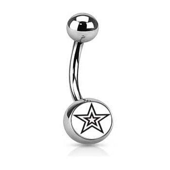 Tattoo Double Star Logo Belly Ring