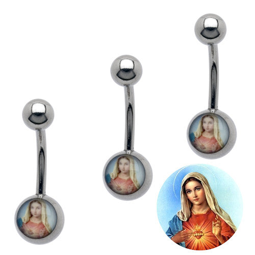 Virgin Mary Logo Belly Ring