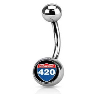 Highway 420 Logo Belly Ring