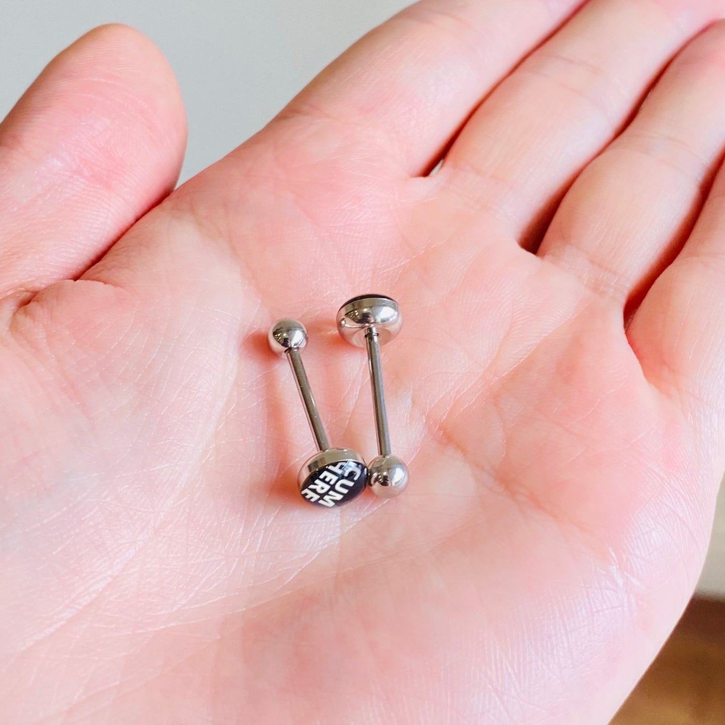 XXX Bad Word Logo Tongue Rings