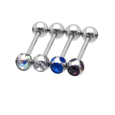 Multi Clear CZ Tongue Ring