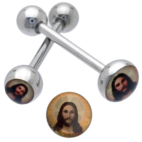 Jesus Logo Tongue Ring