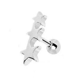 Steel Triple Star Tragus Barbell