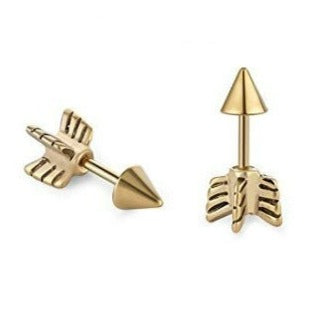 Gold Ion Plated 3D Arrow Tragus Barbell