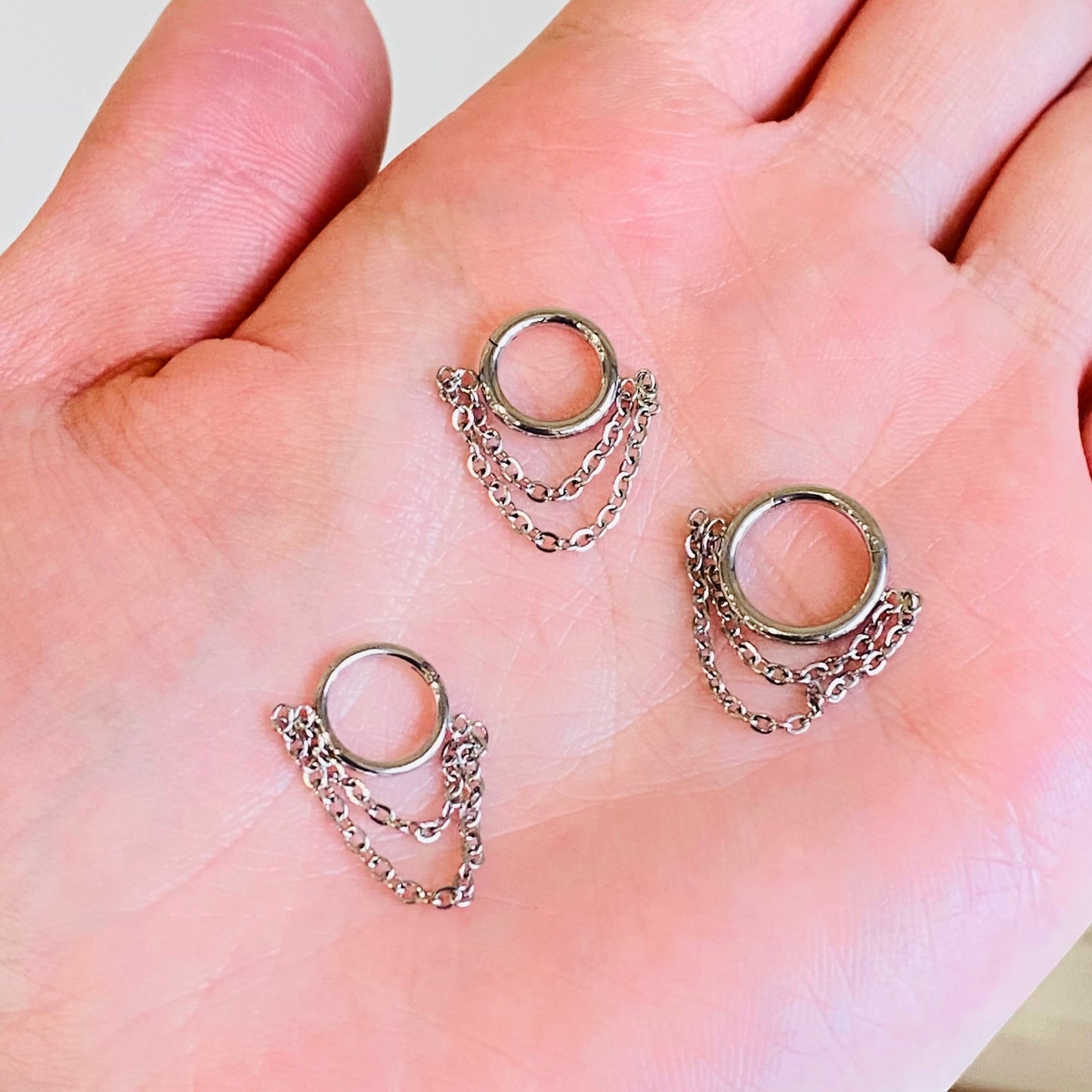 Steel Double Chain Link Hinged Clicker Segment Ring