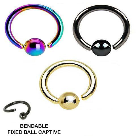 Wholesale Body Jewelry Fixed ball Titanium captive bead Rings