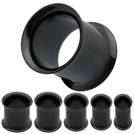 Black Steel Ion Plated Double Flared Ear Tunnel