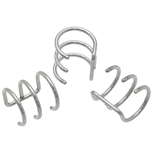 Steel Triple Hoop Cartilage Ear Cuff